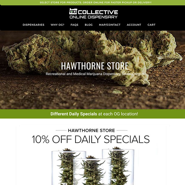 Custom Shopify website designed for online orders for OG Collective. Cuffe Sohn Design Salem, OR