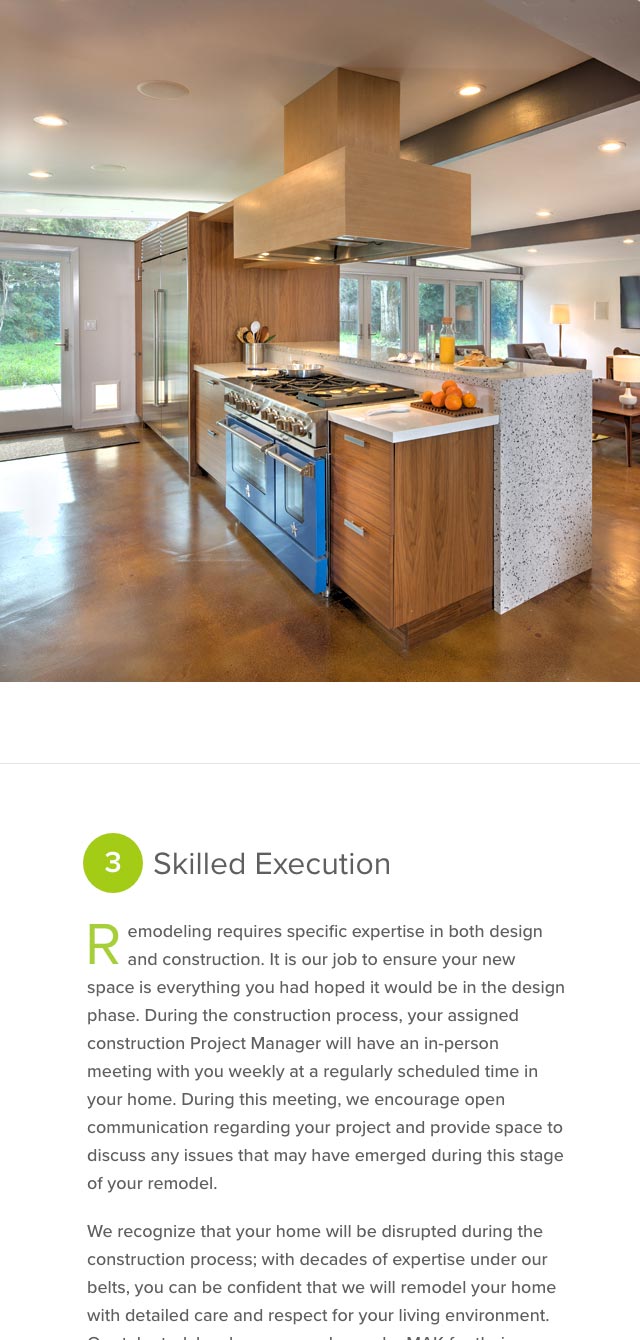 Wordpress web design and SEO for MAK Design + Build. Cuffe Sohn Design OR