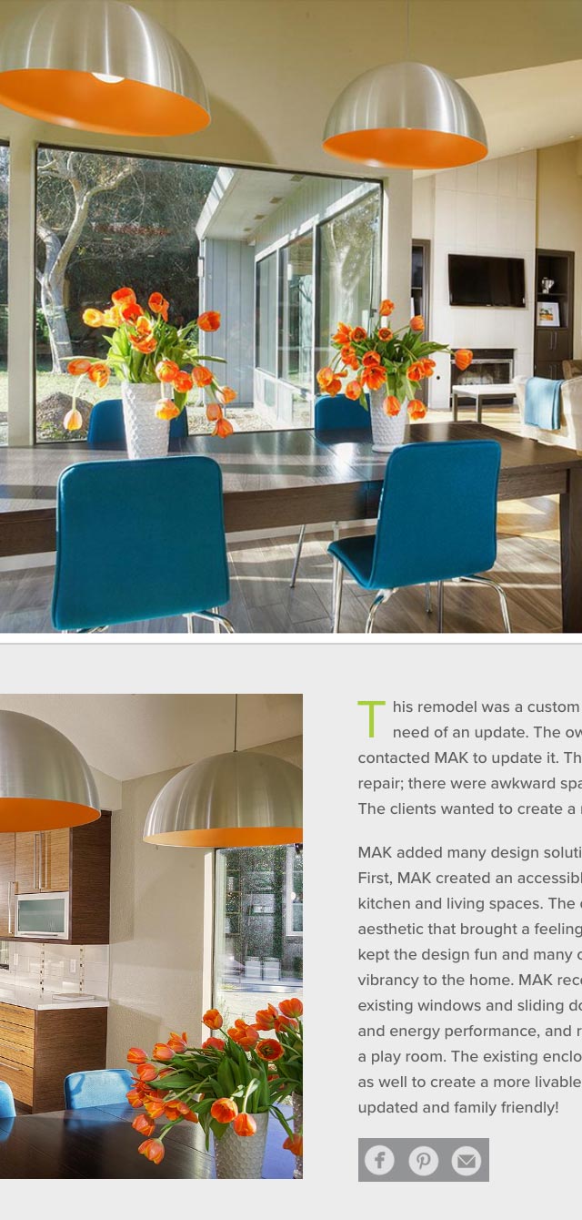 Custom web design for MAK Design + Build. Cuffe Sohn Design OR