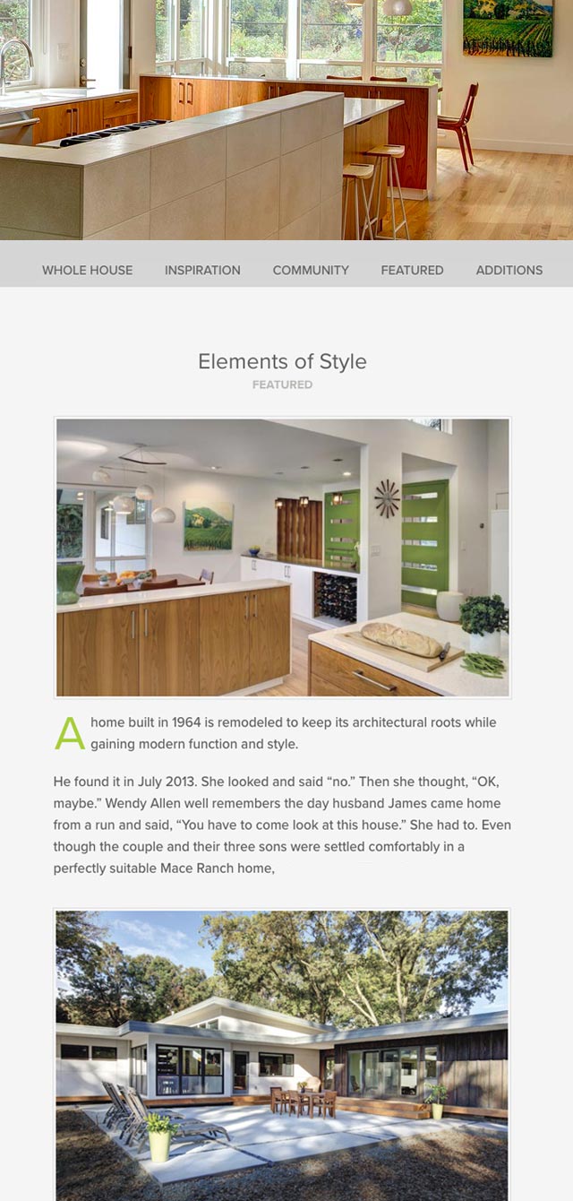 Web design and blog for MAK Design + Build.